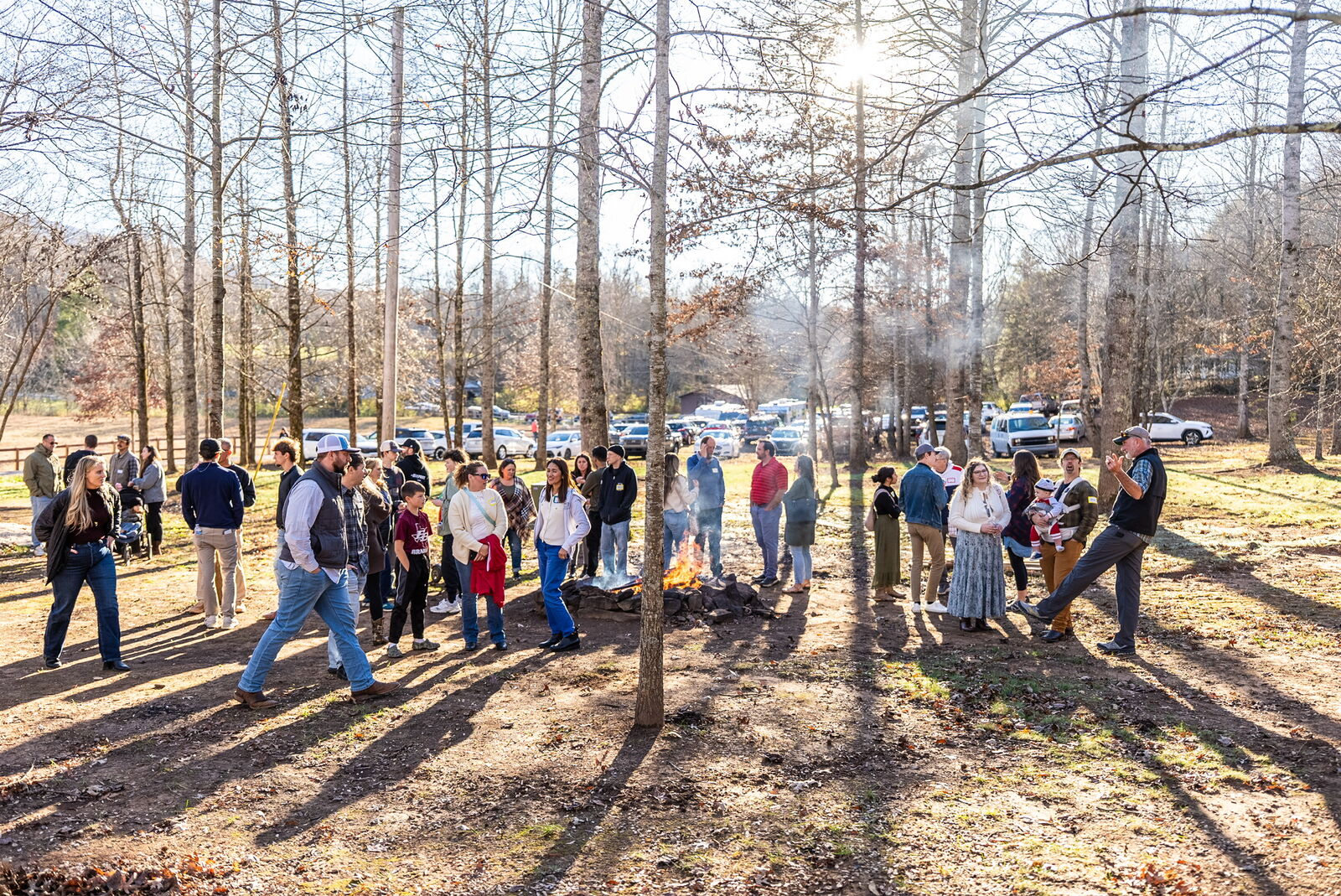 Gathering around the firepit