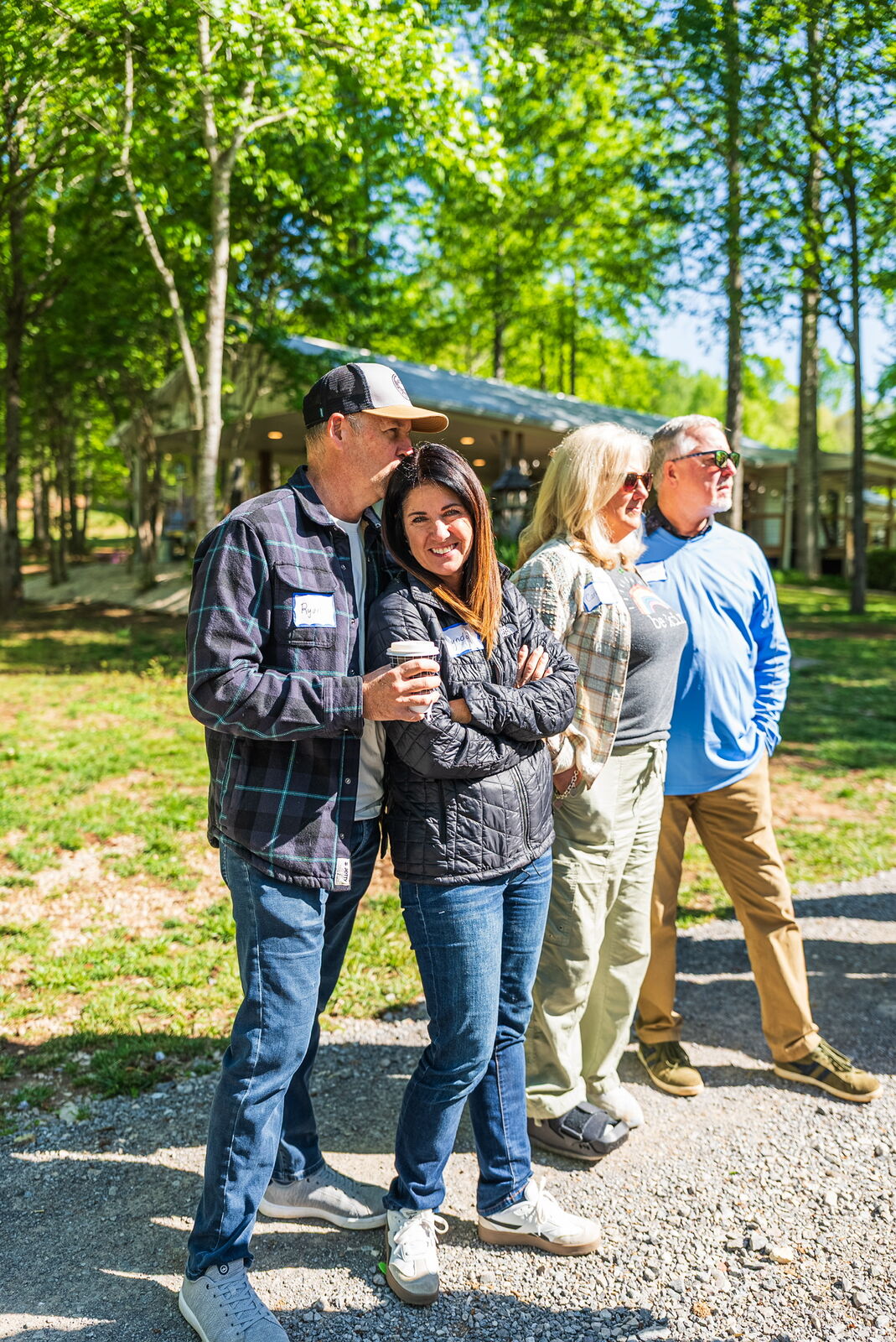 Candid moment of a couple enjoying the retreat experience