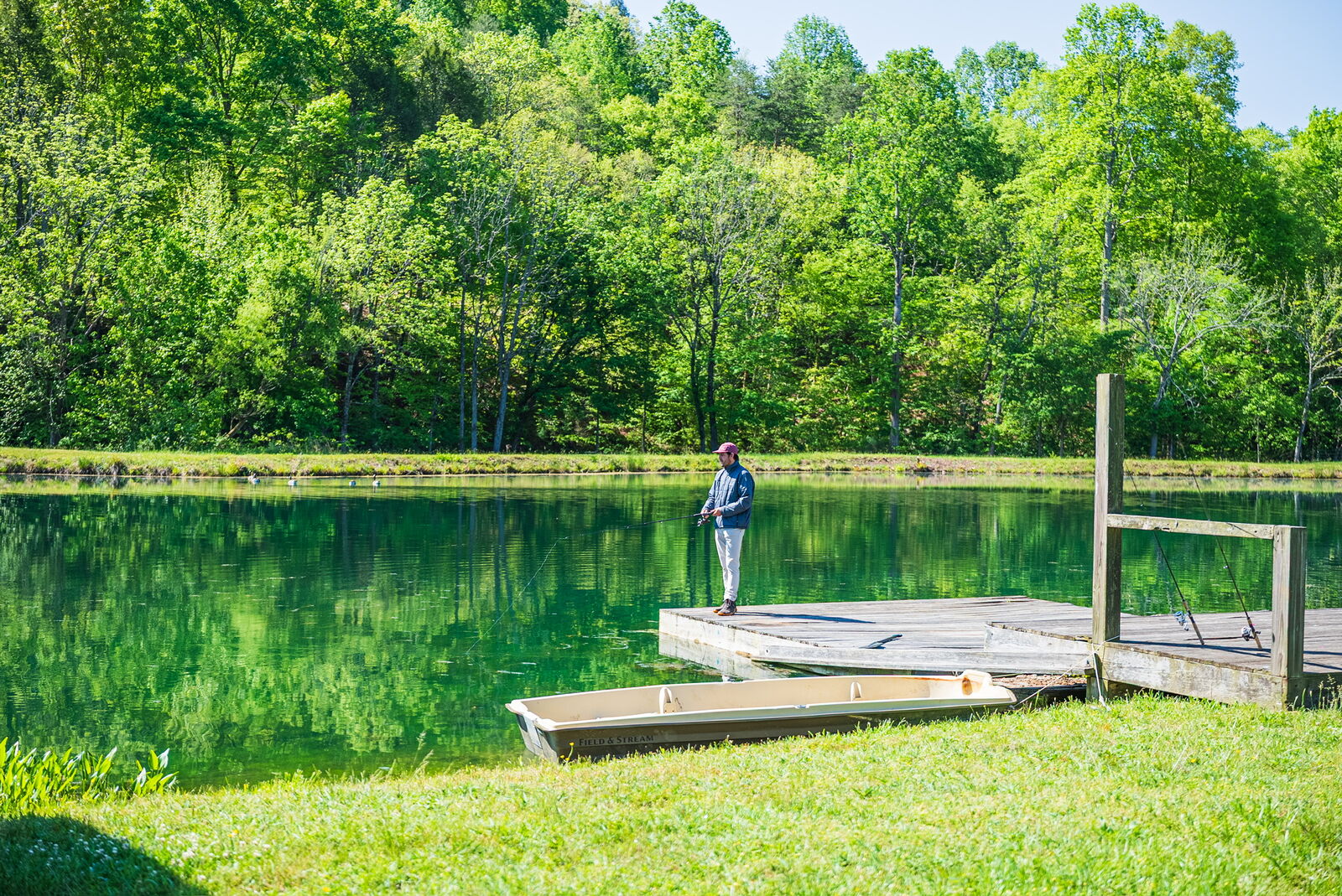 Man fishing from the dock