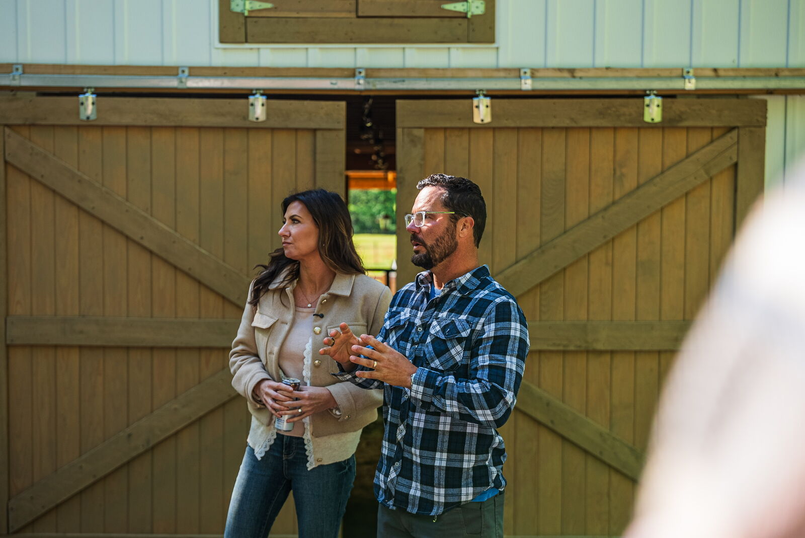 Hosts leading a property walk