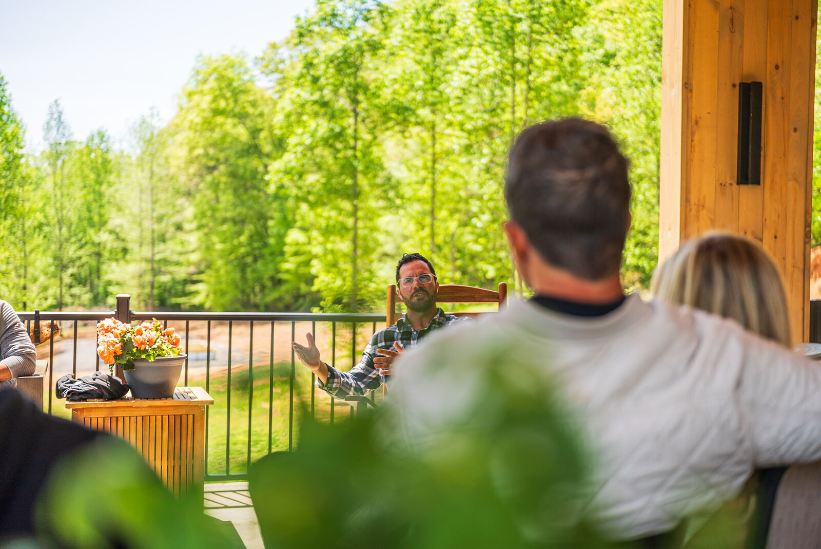 Session on the porch with mountain views