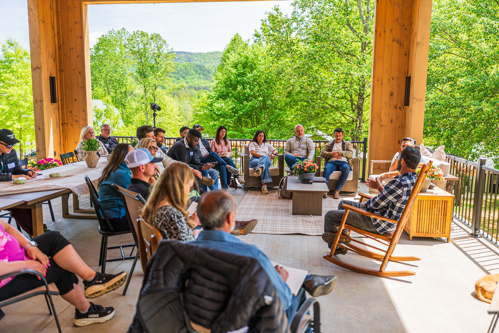 Teaching session on the porch