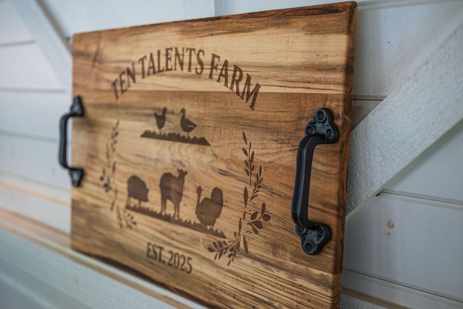 Wooden sign at the retreat property